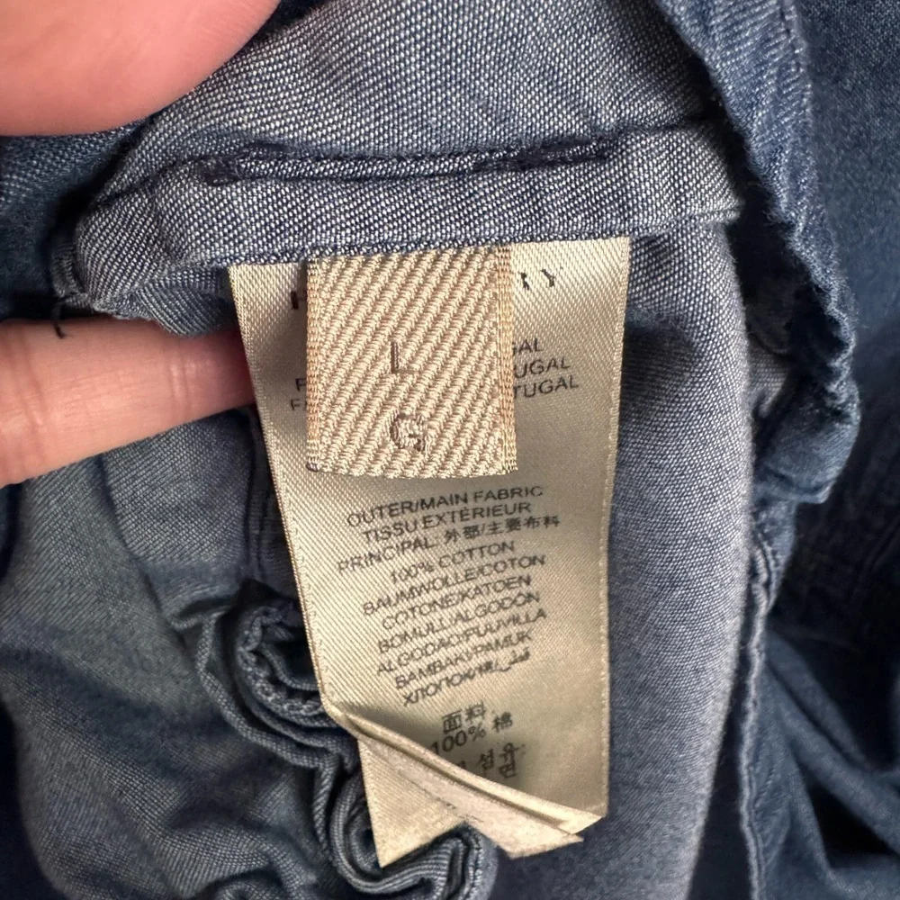 Burberry Brit Denim Chambray Chest Pockets Dress kids girls Large Nova